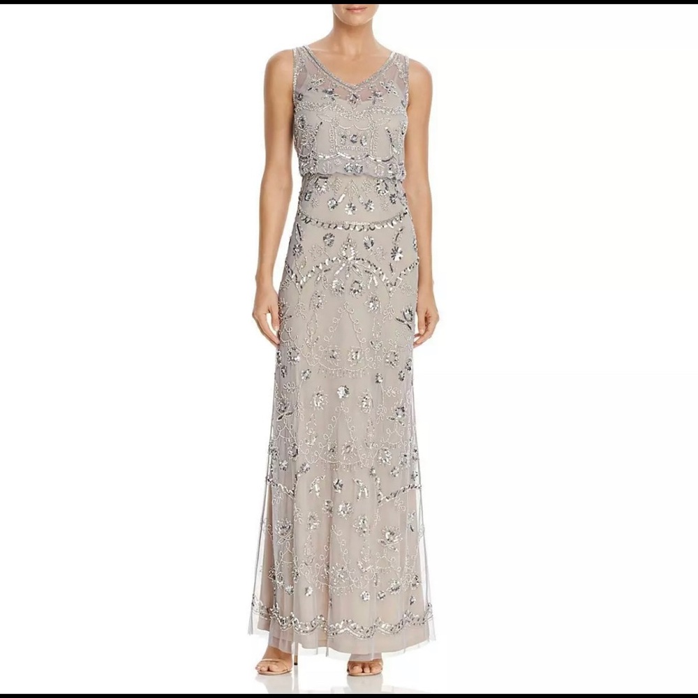 Adrianna Papell Beaded Blouson Gown - NWT